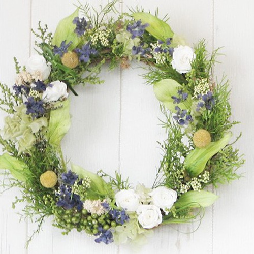 受注制作春の野原のミモザリース④