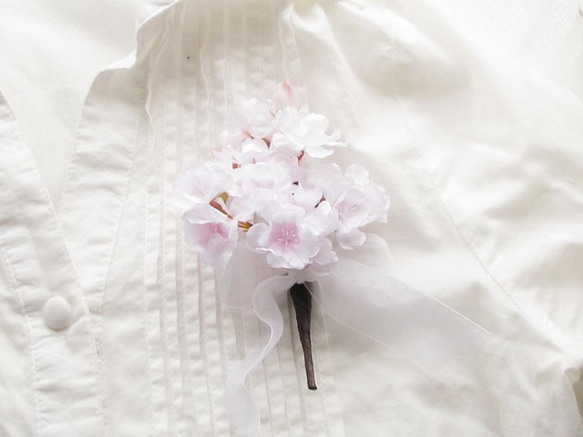 ラスト1点【受注制作】奥ゆかしいおとなの桜のコサージュ 4枚目の画像