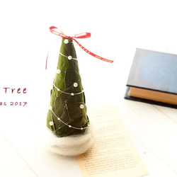 【受注制作】Leaf Tree*ベルベットリーフのクリスマスツリー 1枚目の画像