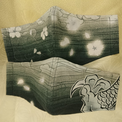 【メンズ・レディース】龍と桜　水墨　薄墨　和柄　サザンクロス生地　布マスク　　 3枚目の画像