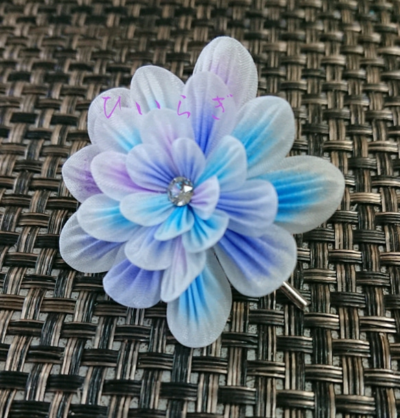 紫陽花のポニーフック「つまみ細工」 2枚目の画像