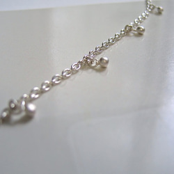 （再販）銀のシンプルチェーン+5粒・Bracelet 3枚目の画像
