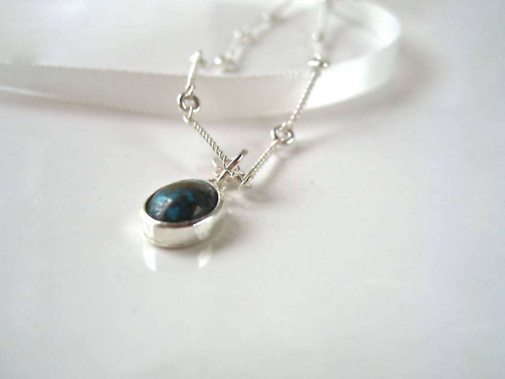 Necklace（オリジナルチェーン & ターコイズ）