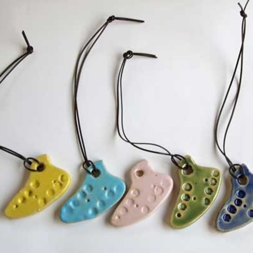 オカリナストラップ 美品！OSAWA OCARINA 赤 オカリナ ストラップ