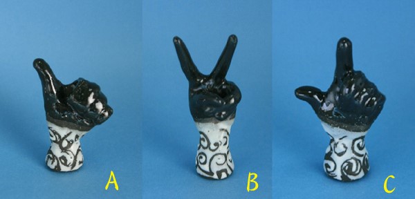 ミニミニ置物(指の表情）