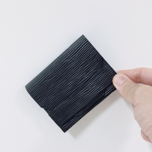 small wallet 【シボ革/ブラック】 三つ折り財布 chi.wata 通販