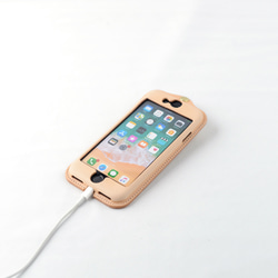 法國製造的皮革，帶iPhone7蓋/ 8帶卡套/自然色iP-078 第5張的照片
