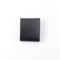 イタリア製総革 三つ折財布/クラシックブラック ミドルサイズ Otto 送料無料 6枚目の画像