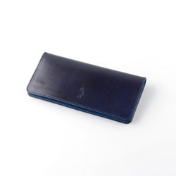 Aizen Total Leather長款錢包/ Indigo x藍色雙色仔細飾邊Dodici免費送貨 第6張的照片