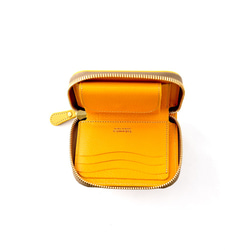 意大利製造的皮革圓形拉鍊S / Ruga黃色Sei免費送貨 第3張的照片