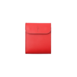 意大利製造的全皮三折錢包/經典紅色中號Otto免費送貨 第2張的照片