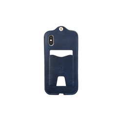 靛藍色皮革iPhoneX /帶卡套的XS保護套/靛藍色iP-XS 第4張的照片