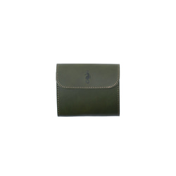 イタリア製総革 三つ折財布/クラシックグリーン ミニサイズ Quattro plus 送料無料 2枚目の画像