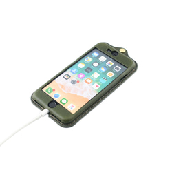 イタリア製総革 iPhone7/8 SE2,3用カバー カードケース付き/クラシックグリーン iP-078SE 5枚目の画像
