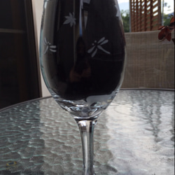 ワイングラス トンボとシカ 4枚目の画像