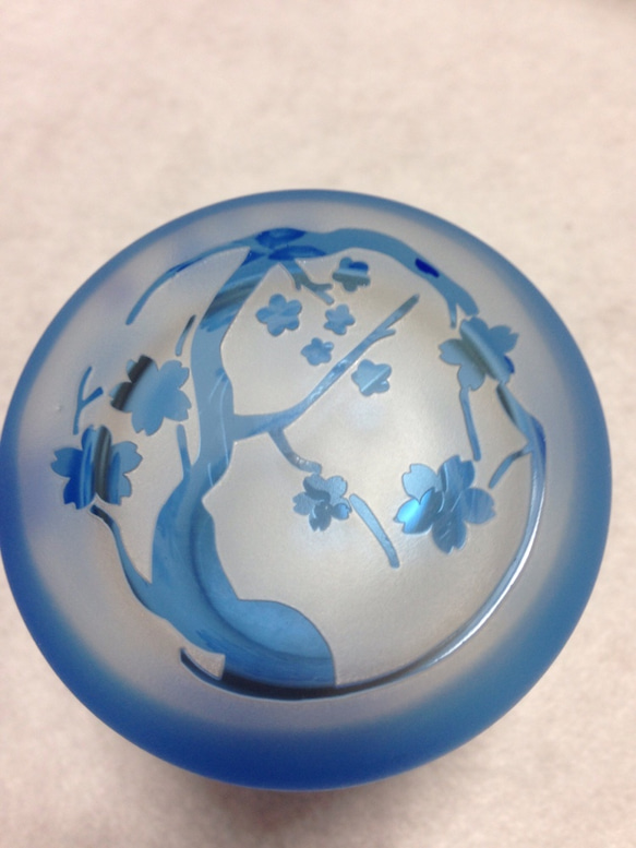 桜のグラス(青色) 『割引きキャンペーン中8500円→6000円』 5枚目の画像