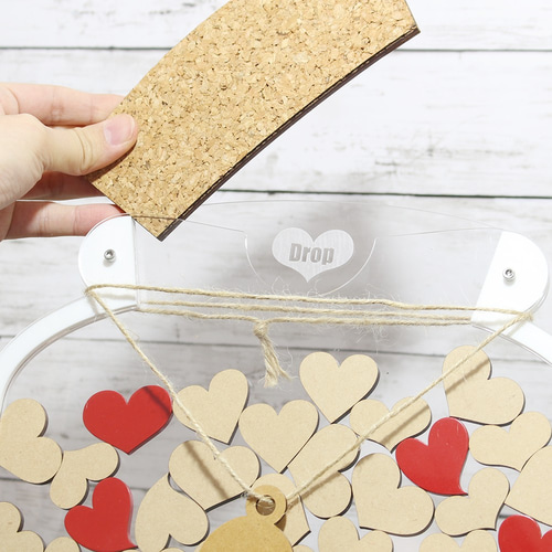 オーダーメイド】結婚式ゲストブック ハートドロップス メイソンジャー