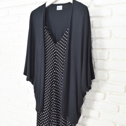 【再販】さらっとゆるっと楽に着れるおしゃれなキモノカーディガン　＜ブラック＞ 4枚目の画像