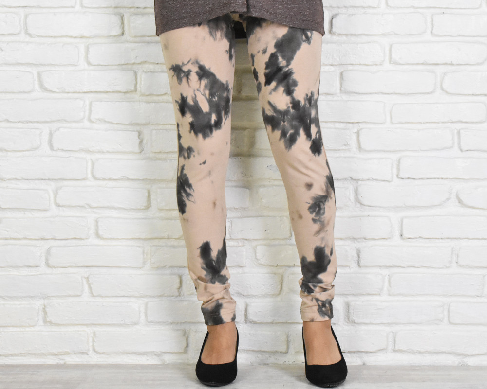 極上の穿き心地！ムラ染めストレッチレギンスロングパンツ