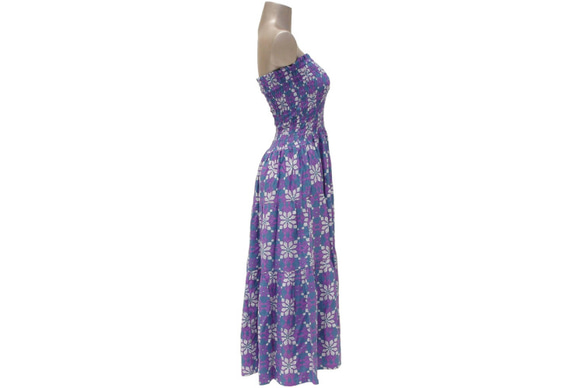 被子打印分層連衣裙&lt;紫&gt; 第3張的照片