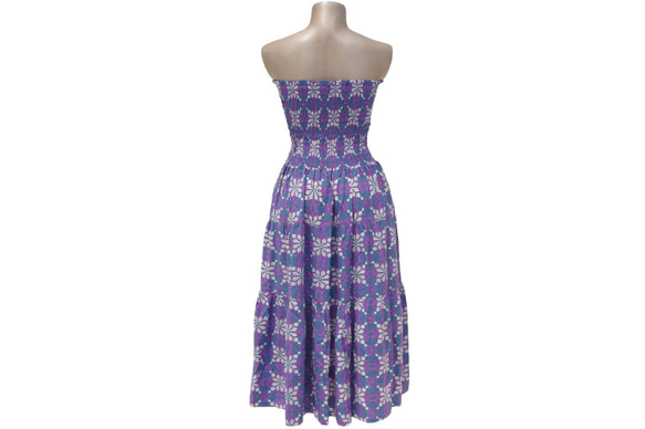 被子打印分層連衣裙&lt;紫&gt; 第4張的照片