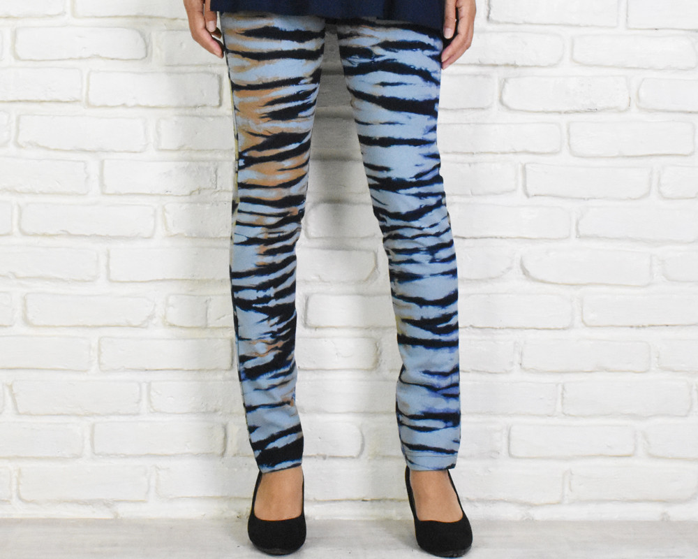 極上の穿き心地！タイダイ柄スキニーストレートストレッチロングパンツ