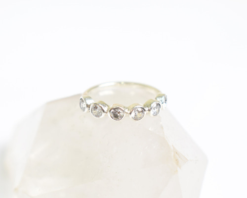 ハーフエタニティリング キュービックジルコニア シルバー925 指輪