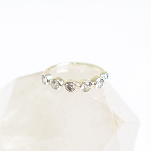 ハーフエタニティリング キュービックジルコニア シルバー925 指輪