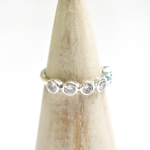 ハーフエタニティリング キュービックジルコニア シルバー925 指輪