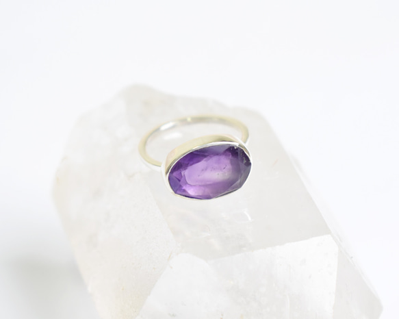 紫水晶銀戒指 第2張的照片