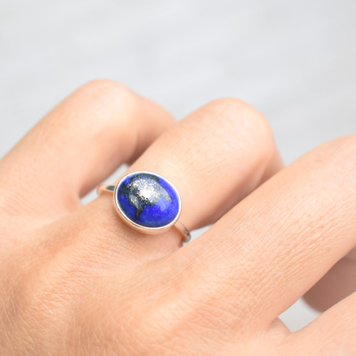 シルバー リング ラピスラズリ ビンテージ シルバーリング ラピスラズリ シルバー925 約17.5号