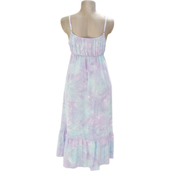 不均勻的染色緞帶褶邊連衣裙&lt;薰衣草薄荷&gt; 第5張的照片