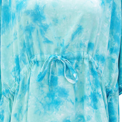新作品！柔和的顏色很可愛！不均勻的染色蝴蝶袖連衣裙&lt;海藍寶石&gt; 第5張的照片