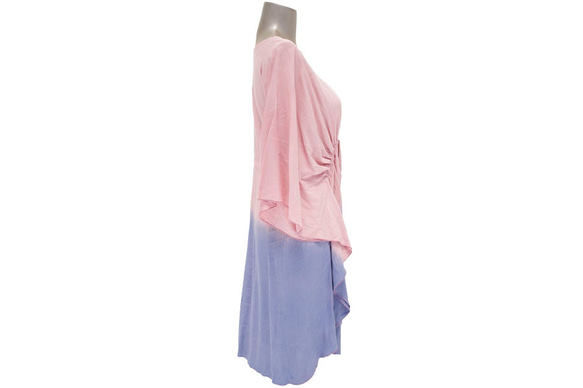 新！漸變蝴蝶袖連衣裙&lt;粉紅色薰衣草&gt; 第4張的照片