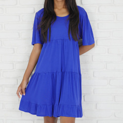 美麗的藍色！分層荷葉邊連衣裙&lt;品藍&gt; 第1張的照片