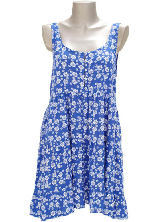 [再次上架！ ]花梗分層連衣裙&lt;藍色&gt; 第4張的照片