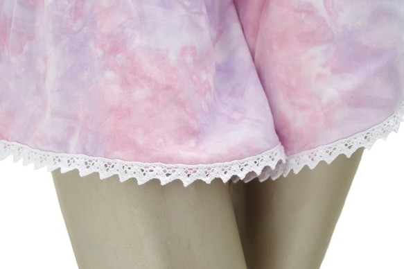 清爽的褲子夏季！染色不均短褲&lt;粉紅蓮花&gt; 第4張的照片