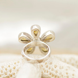 黃水晶和橄欖石的花戒指尺寸10號 第4張的照片