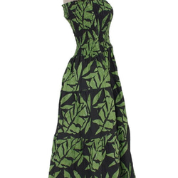 蠟染葉紋層疊連衣裙&lt;綠色&gt; 第9張的照片