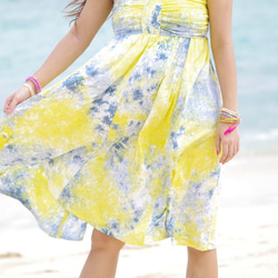 新的夏季工作！不均勻的染色絲帶連衣裙&lt;夏日檸檬&gt; 第1張的照片