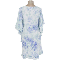 染色不勻蝴蝶套筒皺褶連衣裙&lt;冰藍色&gt; 第4張的照片