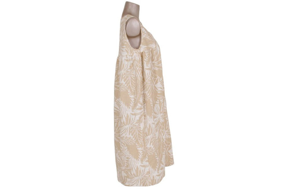 [有限公司]亞麻植物模式背心裙&lt;米色&gt; 第7張的照片
