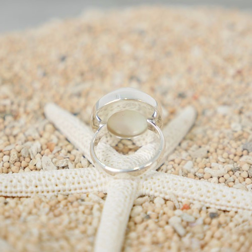 大きなマベパールの一粒シルバーリング 10号 指輪・リング bluewaters