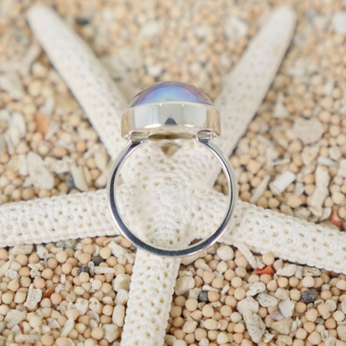 大粒　マベパール　リング　silver シルバー、14号) ステンレス 特大 パールリング 一粒リング 真珠