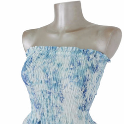 染色不勻分層連衣裙&lt;冰藍色&gt; 第8張的照片