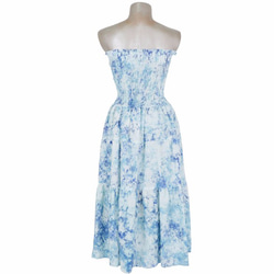 染色不勻分層連衣裙&lt;冰藍色&gt; 第10張的照片