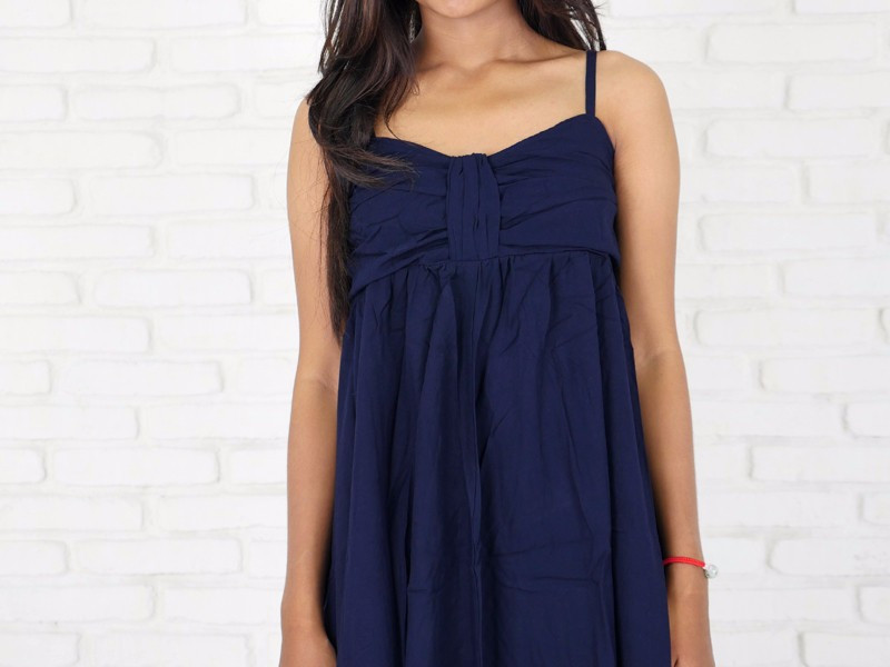 ★再販★　夏の新作！リボンドレス　＜ネイビー＞