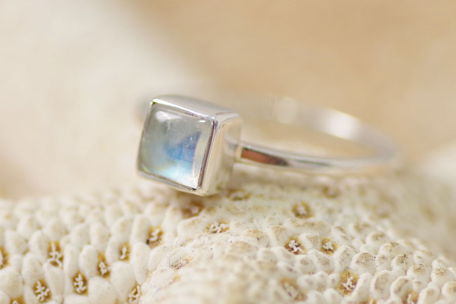 天然石リング】ホワイトラブラドライトのシルバーリング サイズ