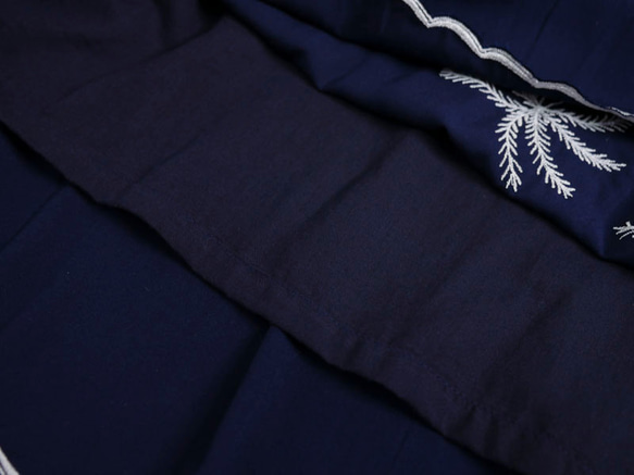 新的夏天！棕櫚樹刺繡連衣裙&lt;海軍&gt; 第8張的照片