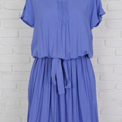 Pin Tuck瀏覽絲帶連衣裙&lt;風信子藍&gt; 第6張的照片
